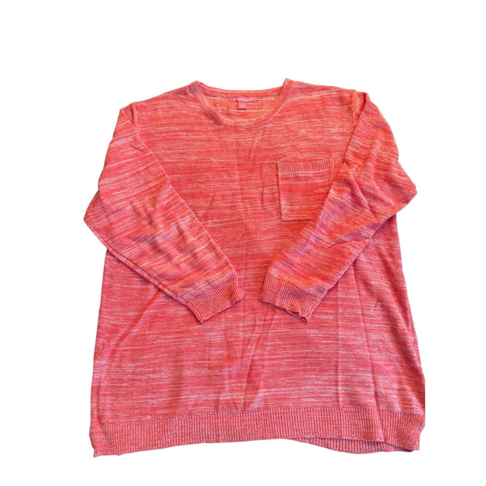 Woman Within Orange Knit Sweater Womens Plus Size 18/20 Large  Pullover